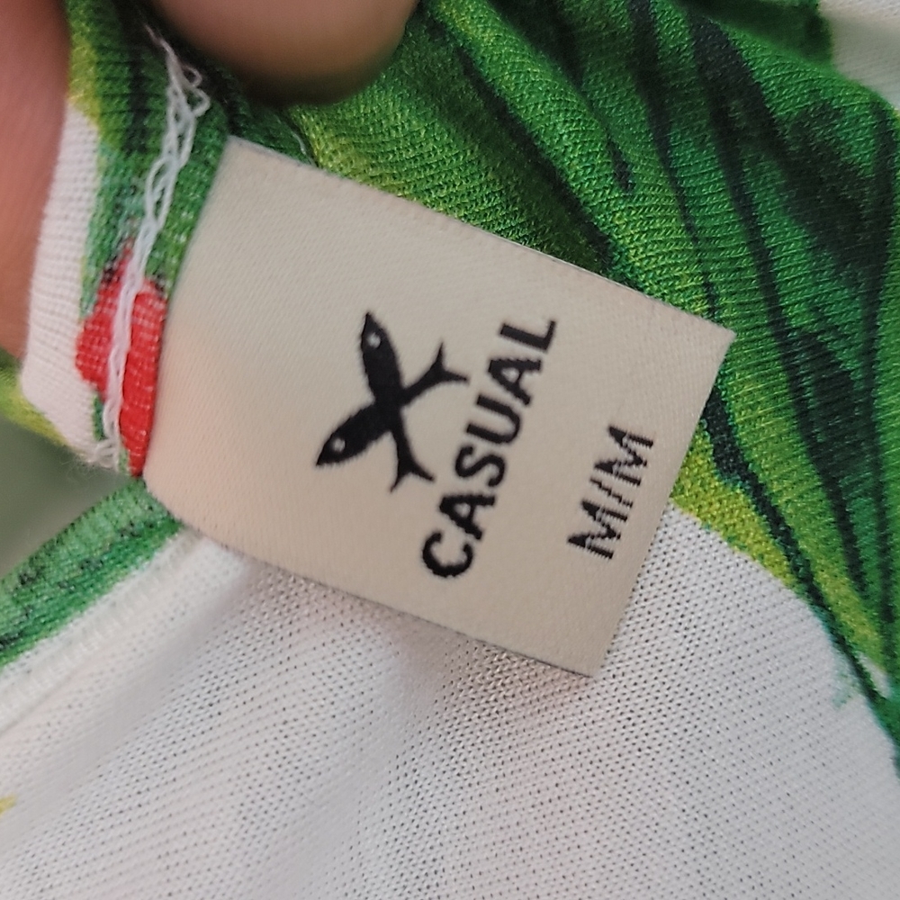 Viscose Made in Brazil green Tropical print dress size Medium - Picture 4 of 11